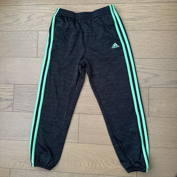 Adidas Charcoal and Heather Tracksuit with Neon Green Accents - Picture 2 of 2